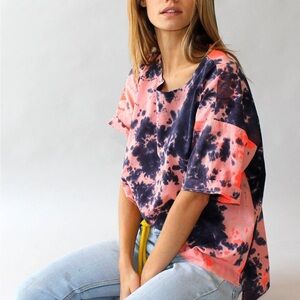 100% cotton Tie Dye Sunset Tee by‎ Cali Dreaming - XS (oversized)